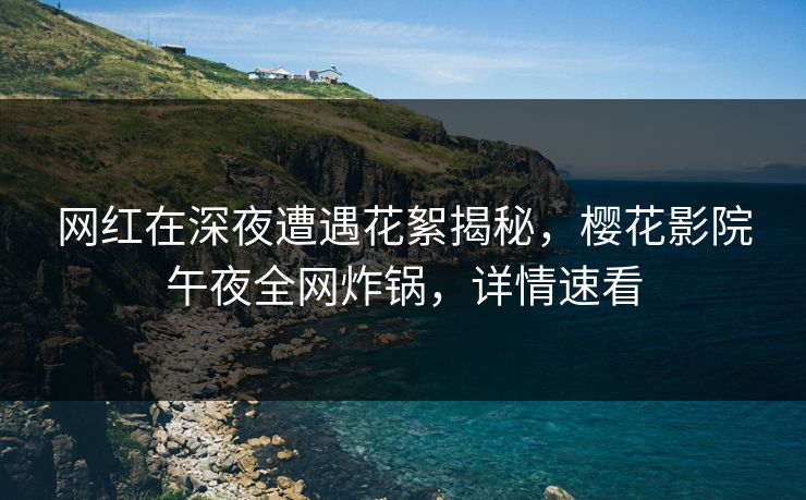 网红在深夜遭遇花絮揭秘，樱花影院午夜全网炸锅，详情速看