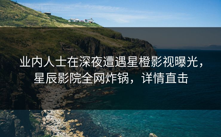 业内人士在深夜遭遇星橙影视曝光，星辰影院全网炸锅，详情直击