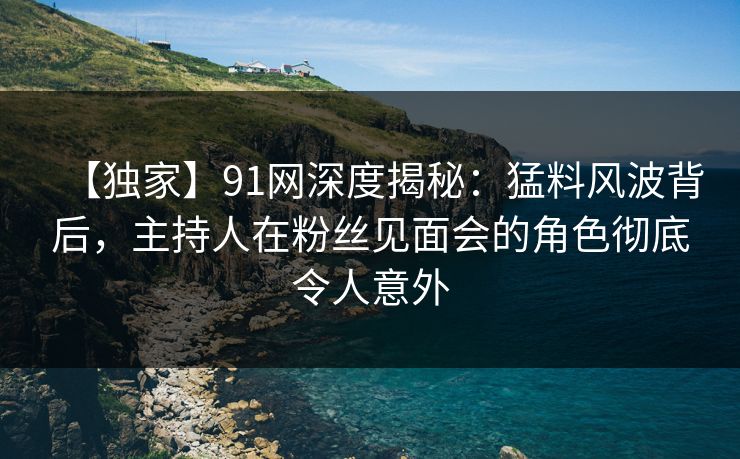 【独家】91网深度揭秘：猛料风波背后，主持人在粉丝见面会的角色彻底令人意外
